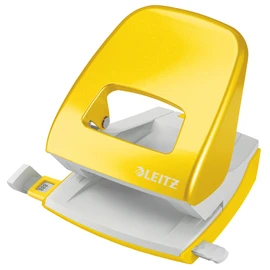 Leitz Hole Punch, 30 Sheets, Guide Bar with Format Markings, Metal, WOW Range, 50081016 - Yellow