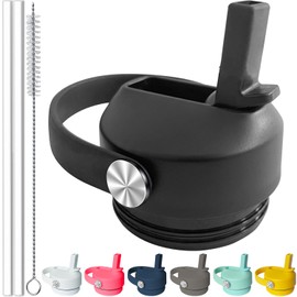 Straw Lid for Yeti Rambler Bottle - 18 26 36 64 oz, Lid with Straws and Flexible Handle Straw Lid Replacement, Straw Cap Compatible with Yeti Rambler Water Bottle Accessories