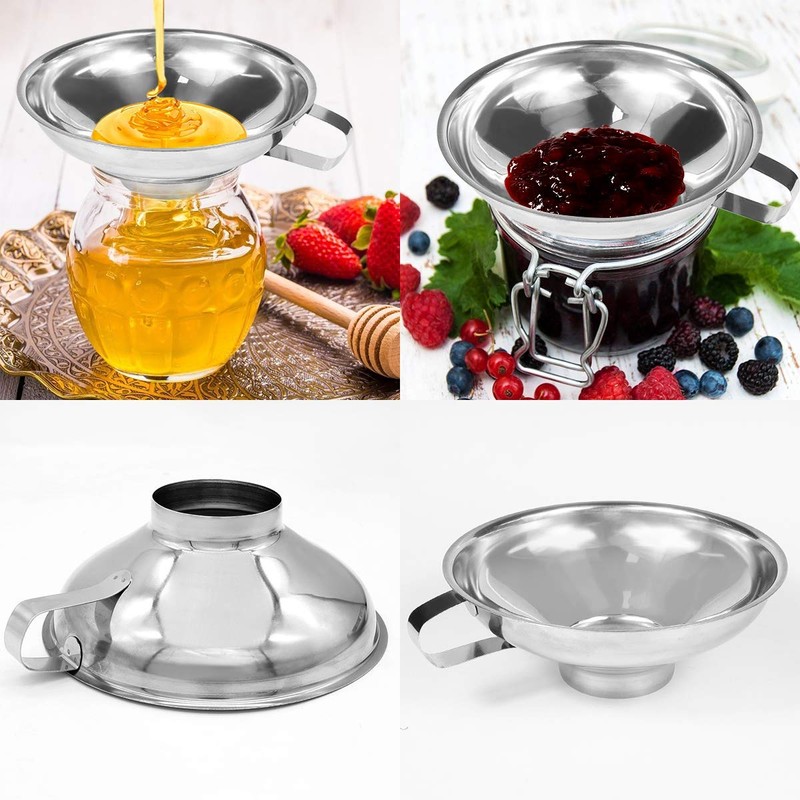 Stainless Steel Canning Funnel, 2 Pack Wide Mouth Jam Jar
