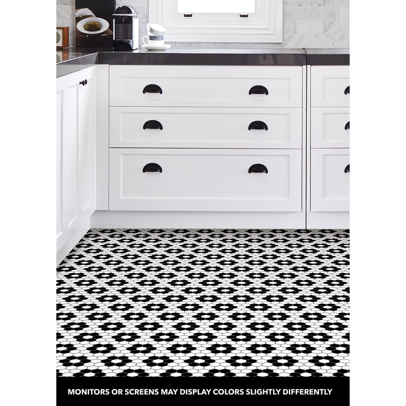 FloorPops Black Biscotto Peel & Stick Floor Tiles, FP3931