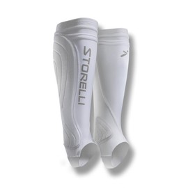 Storelli BodyShield Leg Guards | Protective Soccer Shin Guard Holders | Enhanced Lower Leg and Ankle Protection | White | Large