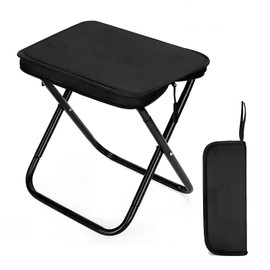 Folding Chair, Outdoor Chair, Camping Chair, 3 Colors, Folding Chair, Compact, Mini Size, Black