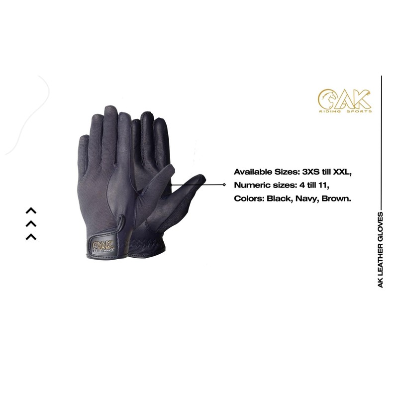 AK Summer Horse Riding Gloves in Soft Leather with Breathable