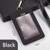 PU Leather ID Badge Holder with Clear Window, Vertical ID