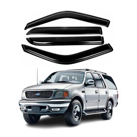 Fits Ford Expedition 1997-2017 Acrylic Safe Smoke Window Visor Set - Sun, Rain, and Vent Protection, 4-Piece Window Deflector Guard Kit