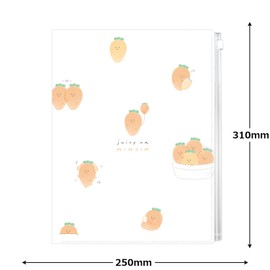 Camio Japan 229649 Clear File with Zipper, 6-P File with Juicy Carrot