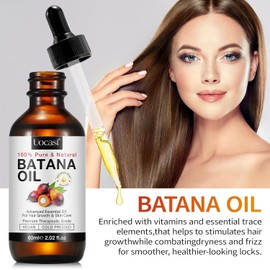 Batana öl für Haare mit Haaröl Applikator, Reines Batana-Öl - Stimuliert Haarwachstum und Haaröl gegen Haarausfall, Für Haar- und Hautpflege (60ML)