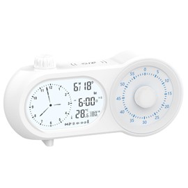 MSTAR HOME Table Clock Timer Study 60 Minutes (Kids and Adults), Use for Home, Kitchen, School and Work(White)