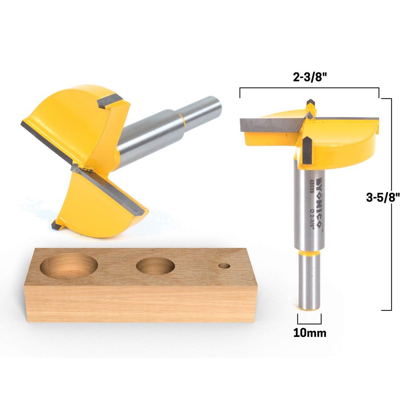 YONICO 43059C 2-3/8-Inch Diameter Carbide Forstner Drill Bit 10mm Shank