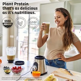 KOS Organic Plant Based Protein Powder, Chocolate Peanut Butter - Delicious Vegan Protein Powder Meal Replacement - Keto Friendly, Gluten Free, Dairy 