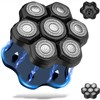 7 Blades Magnetic Head Shaver Replacement Heads Double Ring Waterproof Rotary Razor Blades for Bald Men Compatible with freebird wyklaus shpavver (Black)