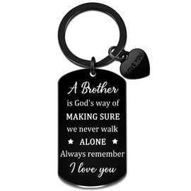 OZUEMUL Birthday Gift for Brother Adult Brother Keychain Brothers Gifts from Sister Keychain for Men My Brothers Metal Keychains