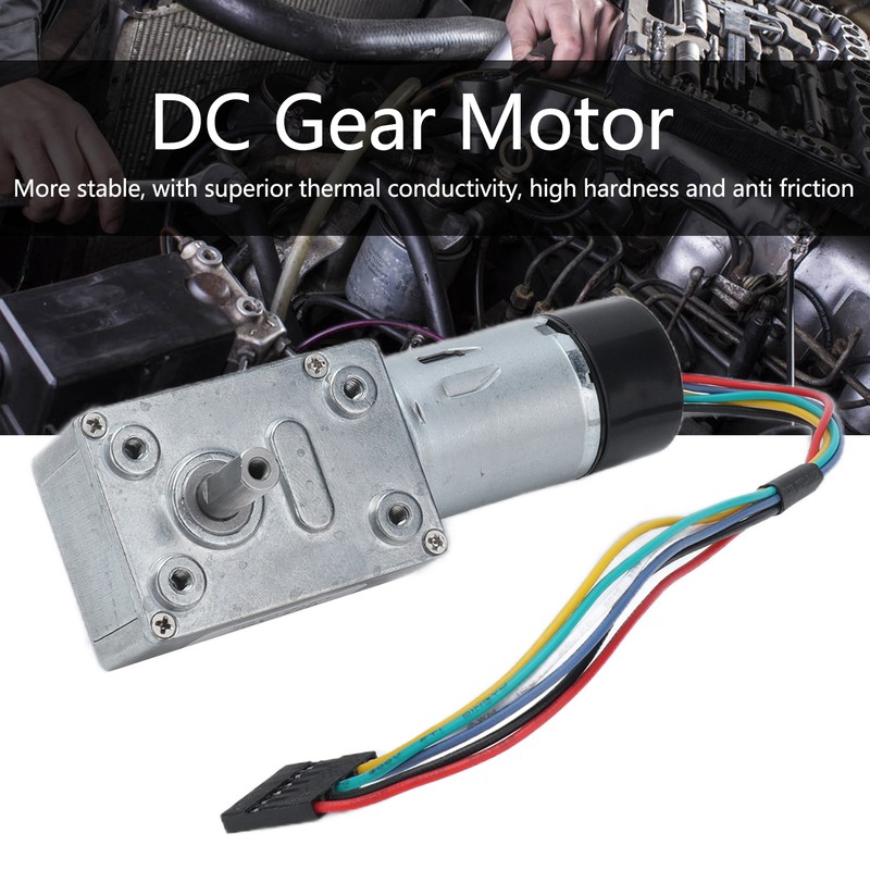 JGY‑370 DC Worm Gear Motor Gear Motor with Encoder Biaxial