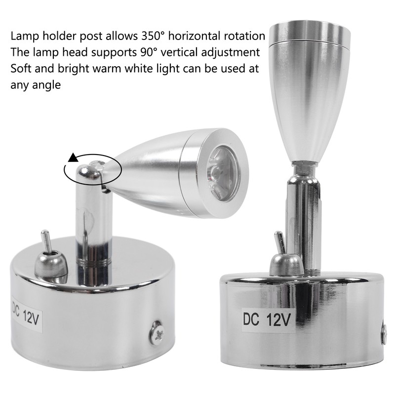 12V 3W LED Small Spotlight Warm White Swivel Reading Lamp