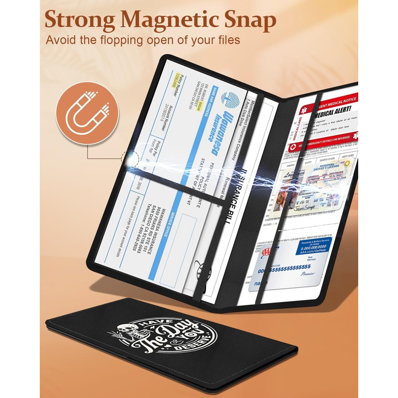 Slohif Car Registration and Insurance Card Holder - Skeleton Vehicle