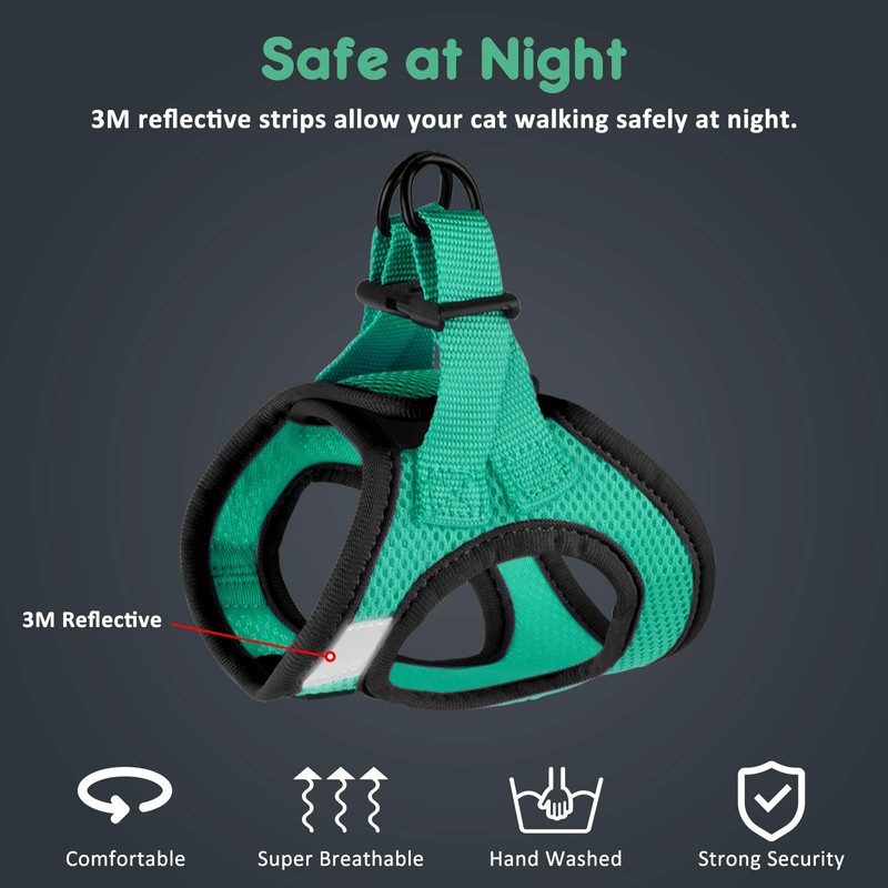 Cat Harness for Walking Escape Proof 2 Pack, Lightweight Kitten