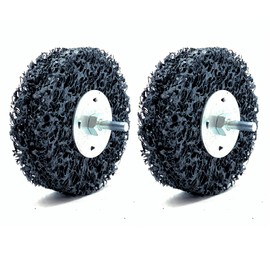 2PCS - 4" Strip & Clean Discs with 1/4" Shaft (Black) 4" x1/4", MAX RPM 4,500, Double Layer Easy Strip Disc, Surface Treatment, Rust Paint Glue Removal, Descaling (Medium)