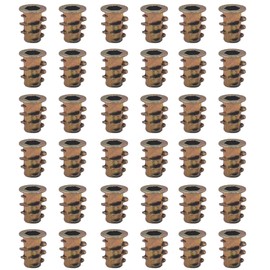 Runseaway 30Pcs M4 x 10mm Zinc Alloy Threaded Insert Nuts, Hex Socket Drive, Internal Thread Connector, Wood Furniture Fastener Kit for Cabinets, Shelves, DIY Woodworking Projects