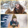 Handepo 24 Pcs Women Knit Glove Hat Bulk Windproof Fleece