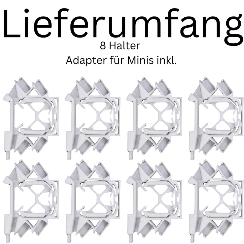 Pack of 8 Printtastisch Shelly DIN Rail Holders for 29
