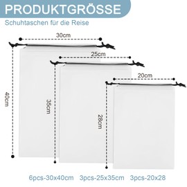 Shoe Bags, Pack of 10 Transparent Shoe Bags Travel, PE Shoe Bag, Waterproof Drawstring Bag, Multifunctional Storage Bag for Daily and Travel Use, White, Storage and portability