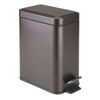 mDesign Small Modern 1.3 Gallon Rectangle Metal Lidded Step Trash