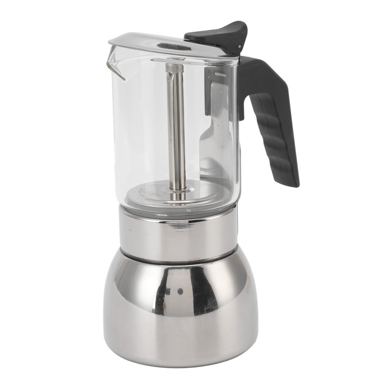 Glass Moka Pot Stainless Steel Heat Resistant Portable Classic Italian