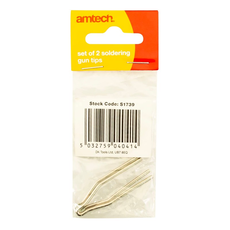 S1739 Soldering Gun Tips, 2pcs, 175W, 1x Round Tip, 1x