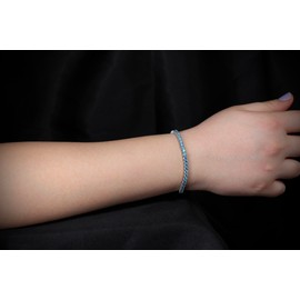 HOILY'S Women's Blue Waterway Jewellery Bracelet with Zirconia in 925 Sterling Silver, Sterling Silver, Cubic Zirconia