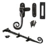 Black Monkey Tail Window Casement Fastener & Window Stays Combo