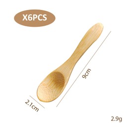 TVSVKWE 6 Pieces Wooden Spoons, Mini Wooden Spoons, Dessert Scoops, Ice Cream Scoops, Seasoning Scoops, Kitchen Supplies, Wooden Tableware.