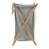 Household Essentials X-Frame Wood Laundry Hamper, Folding Wood Frame with