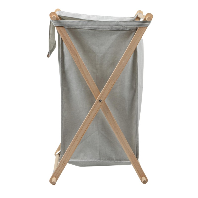 Household Essentials X-Frame Wood Laundry Hamper, Folding Wood Frame with