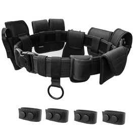 ZGJINLONG 10 in 1 Duty Belt Rig police Molded Pouches Kit Tactical Utility Security Guard Belt Modular Law Enforcement Military Equipment Belt 4 pack Belt Keeper