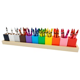 OKKOSTAR Montessori Crayon Holder for Kids - Craft Supply Organizer - Classroom Storage Caddy Case - Perfect for Colored Pencils [Crayons or Pencils NOT Included] (Standard)