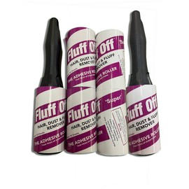 Fluff Off Lint Roller & Refill Set 2 Handles & 6 x 90 Sheet Refills. Removes Pet Hair, Fluff & Dust from Clothes, Upholstery and Carpet - 540 Total Sheets