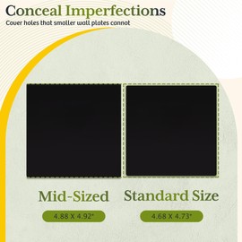 TG Screwless Double Blank Wall Plate, Child Safe Blank Device Outlet Cover, Mid-Size 2-Gang 4.88" H x 4.92" L, Polycarbonate Thermoplastic, UL Listed, SP-MB2-BK, Black (1 Pack)