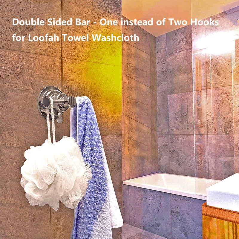 BOPai Stylish Suction Cup Hooks for Shower Loofah Towel Washcloth,