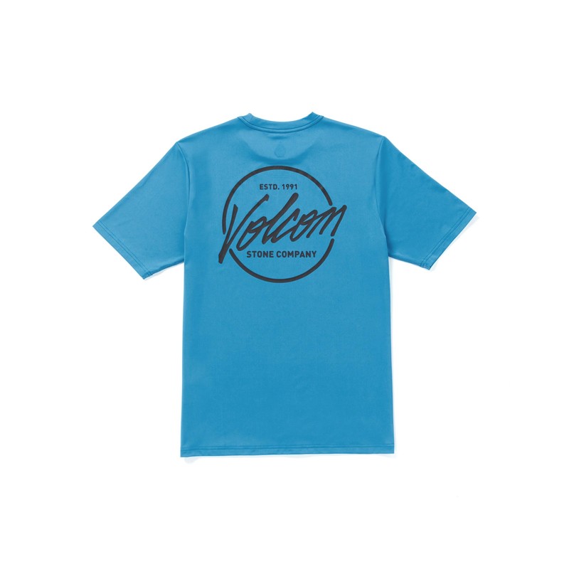 Volcom Men's Rash Guard Shirt, Tidal Blue