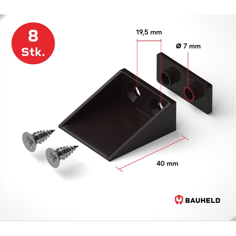 BAUHELD Roller Shutter Stop Square [8 Pieces] – Outer Roller