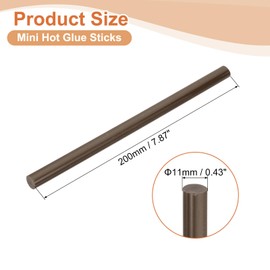 uxcell 24 Pcs Mini Hot Glue Sticks, 0.43" Dia x 7.87" Long EVA Glue Gun Sticks, Coffee Mini Hot Melt Glue Sticks for DIY Craft Sticky Projects