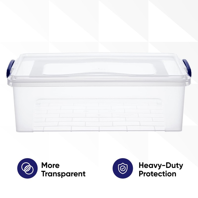 Superio Clear Storage Box with Lid, 22 Quart Plastic Container
