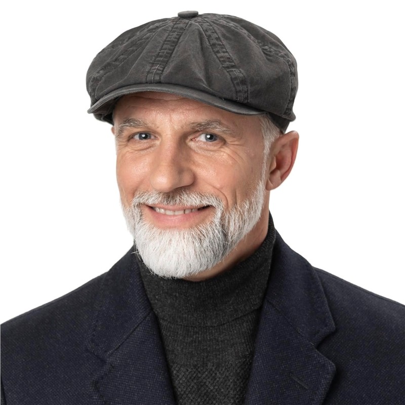 Stetson Hatteras Cotton Cap flat (M (56-57 cm) - black)