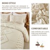 Dinjoy Boho Comforter Set Queen,Cream/Beige Shabby Chic Bedding Set 3