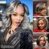 Belaved Short Bob Wig Human Hair Grey Salt & Pepper