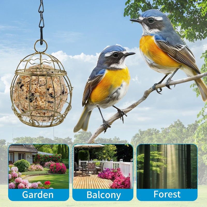 4 Pack Bird Feeder, Suet Ball Feeders for Outside Hanging,