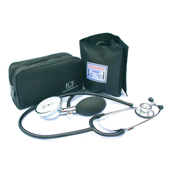 Aneroid Sphygmomanometer - with 1 Adult Cuff and Black Stethoscope