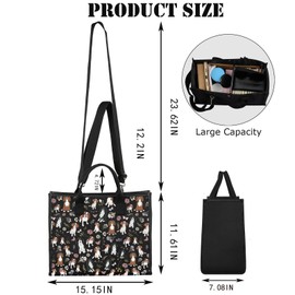 JNIAP Cavalier King Charles Spaniel Tote Bag Cavalier King Charles Gifts Cavalier King Charles Spaniel Shoulder Bag (Blacktan Dog Tote)