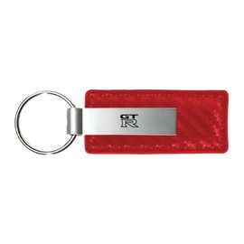Au-TOMOTIVE GOLD Carbon Fiber Leather Key Chain for Nissan GTR (Red)