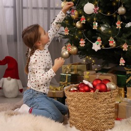 12Pcs Christmas Gingerbread Man Ornaments for Christmas Tree Decoration Rubber Brown Gingerbread Man Xmas Ornaments Christmas Tree Ornaments Set